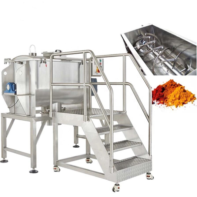 ผงเครื่องเทศเครื่องผสมรางแนวนอนเครื่องผสมริบบิ้นอุตสาหกรรม Masala Blending Machine